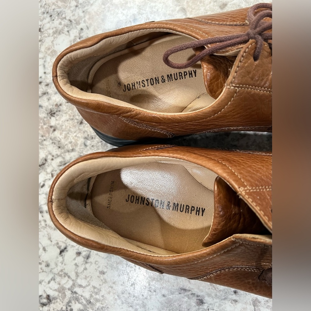 Mens Johnston and Murphy Lace Up Brown Shoes Size 10 - Picture 3 of 5